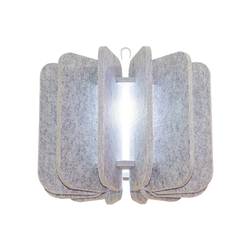 Lampadario a soffitto fonoassorbente, ecologico e adatto per decorare la stanza. Lampadario a soffitto fonoassorbente, ecologico e adatto per decorare la stanza.