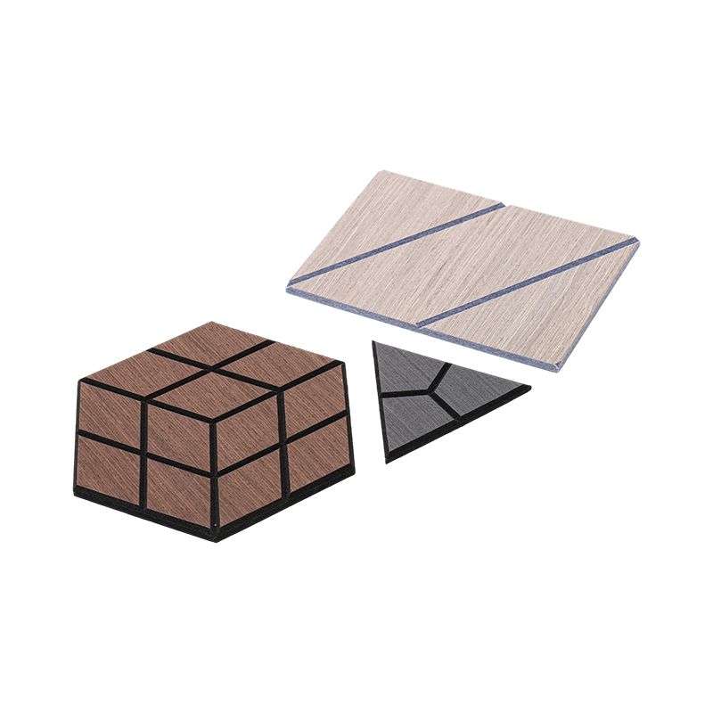 Pannelli murali acustici a doghe in legno impiallacciato 3D per pannelli per pareti interne e soffitti