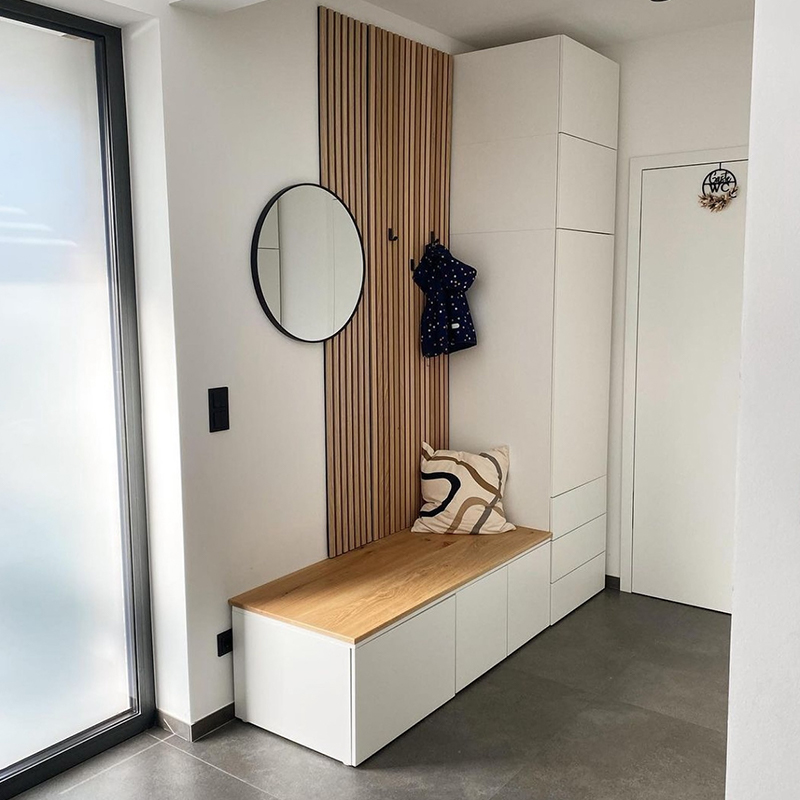 Akupanel Design Pannelli murali acustici in legno Modello 3D Doghe in legno insonorizzate per uso domestico, scolastico, cinematografico, ospedaliero