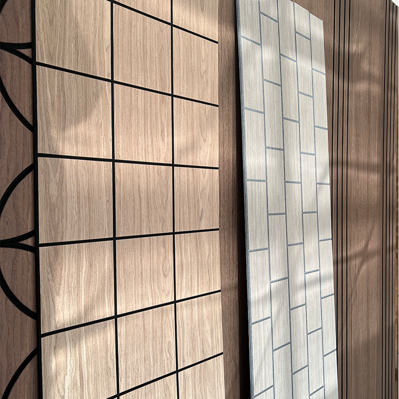 Pannelli in schiuma per pannelli a parete acustici in legno impiallacciato in stile design industriale per applicazioni acustiche negli appartamenti