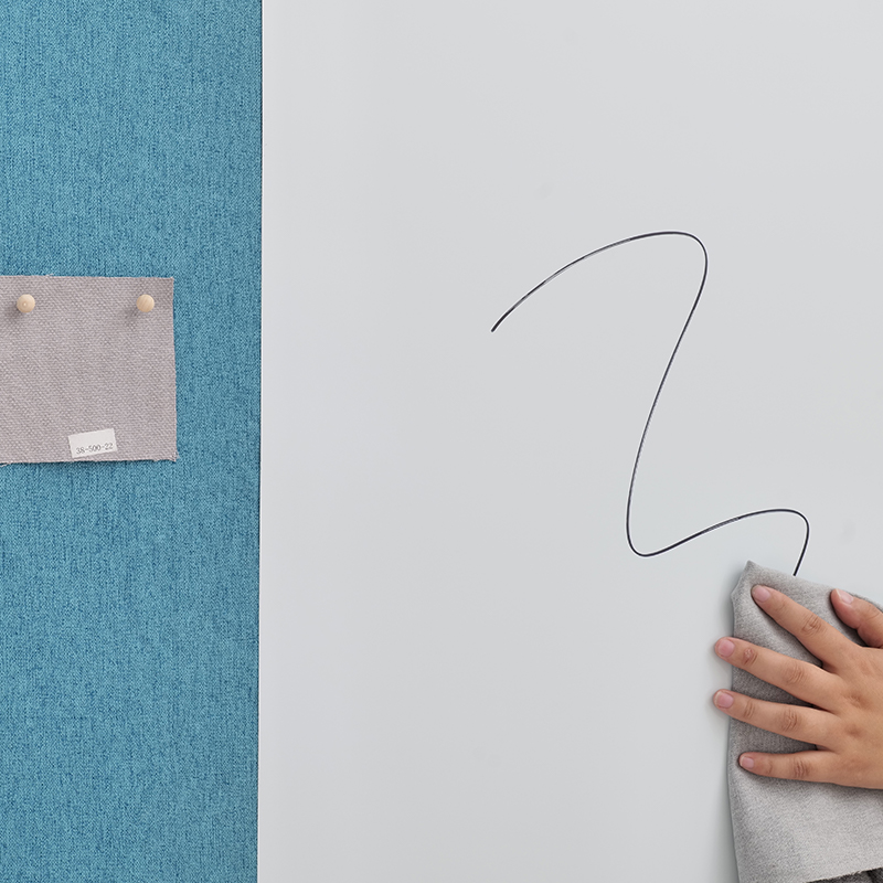 Lavagna acustica bianca per scrittura per ufficio, sala riunioni, tessuto avvolto con vetro temperato magnetico, assorbimento del rumore con scrittura Lavagna acustica bianca per scrittura per ufficio, sala riunioni, tessuto avvolto con vetro temperato magnetico, assorbimento del rumore con scrittura