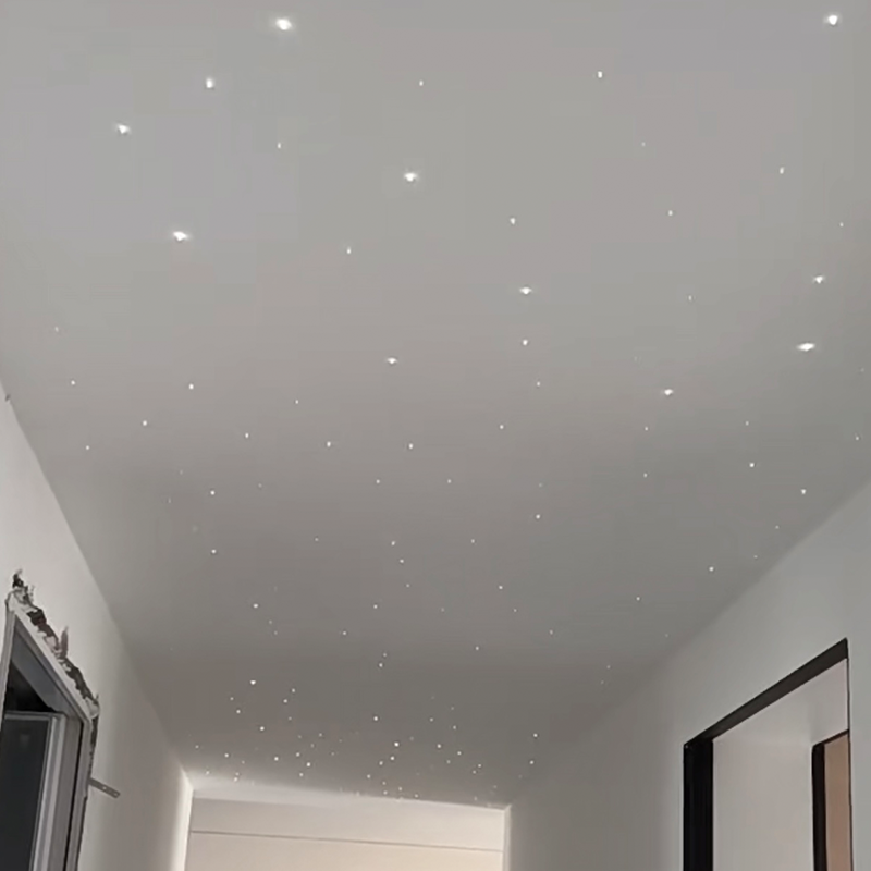 Soffitto teso acustico moderno in fibra ottica colorata per hotel, telecomando, luce stellare ambientale, luce stellare ambientale, calore