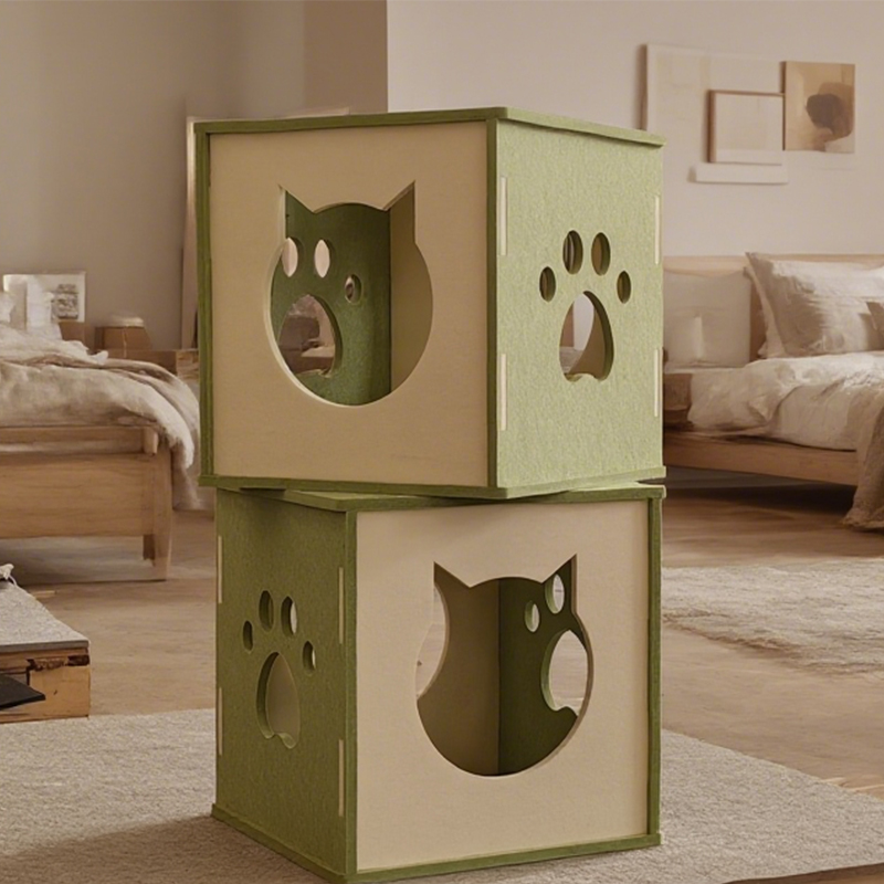 Moderna cuccia per gatti ecologica, fonoassorbente e antirumore con pannelli acustici, facile da installare, superficie antigraffio per il comfort felino, materiali atossici, design adatto agli animali domestici, perfetta per ambienti domestici silenziosi, nido per gatti durevole