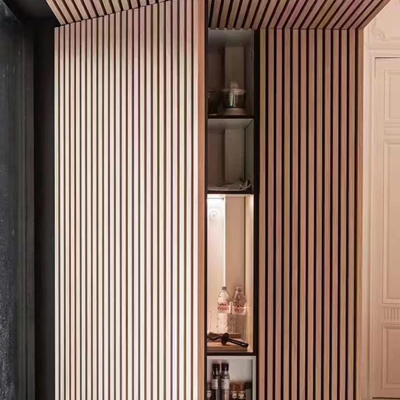 Pannello da parete a doghe in legno Spesonic per pannelli murali fonoassorbenti 3D decorativi acustici interni con cancellazione del rumore Akupanel