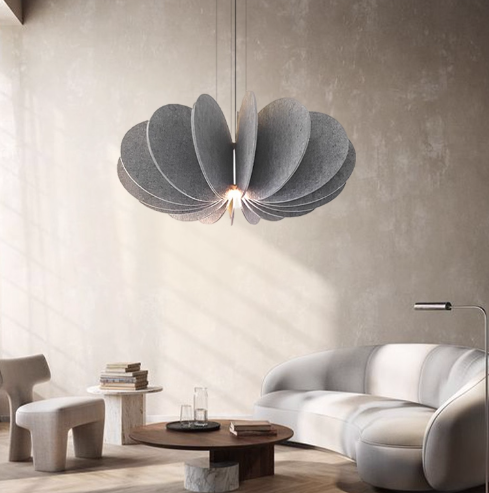 Lampadario a soffitto fonoassorbente, ecologico e adatto per decorare la stanza.